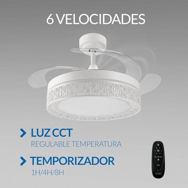 Ventilador de Techo Led White Aqua BLANCO